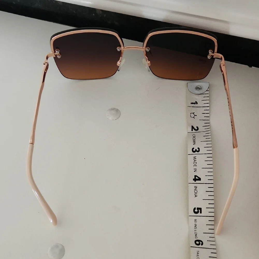 Express Brown Gradient Square Sunglasses